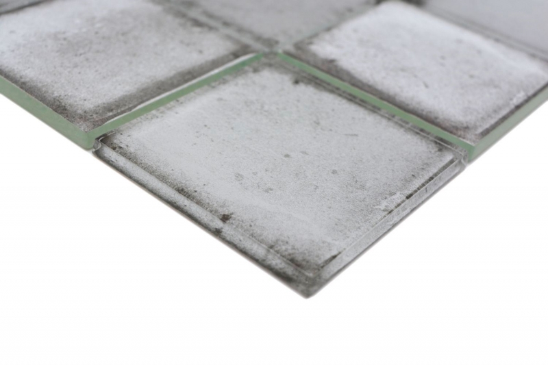 Muestra de mano mosaico de vidrio mosaico azulejo retro vinatage cemento estilo gris pastel MOS88-S02_m