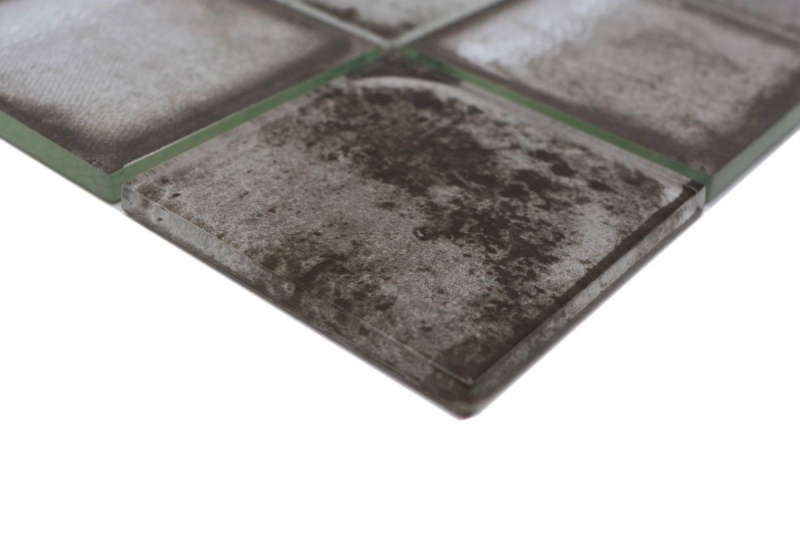 Muestra de mano mosaico de vidrio mosaico azulejo retro vinatage cemento estilo urbano gris MOS88-S04_m