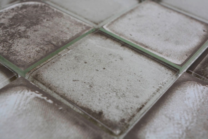 Muestra de mano mosaico de vidrio mosaico azulejo retro vinatage cemento estilo urbano gris MOS88-S04_m