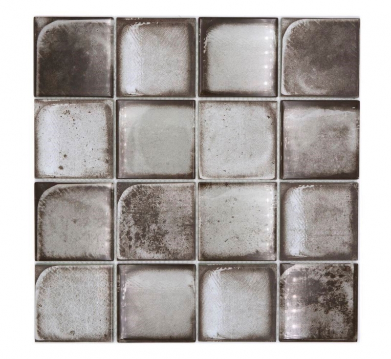 Muestra de mano mosaico de vidrio mosaico azulejo retro vinatage cemento estilo urbano gris MOS88-S04_m