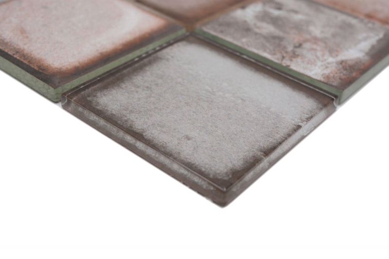 Muestra de mano mosaico de vidrio mosaico azulejo Retro Vinatage Cemento Estilo Gris Pastel Beige MOS88-S08_m