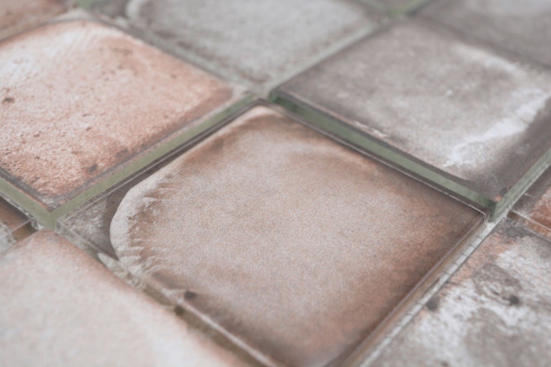 Muestra de mano mosaico de vidrio mosaico azulejo Retro Vinatage Cemento Estilo Gris Pastel Beige MOS88-S08_m