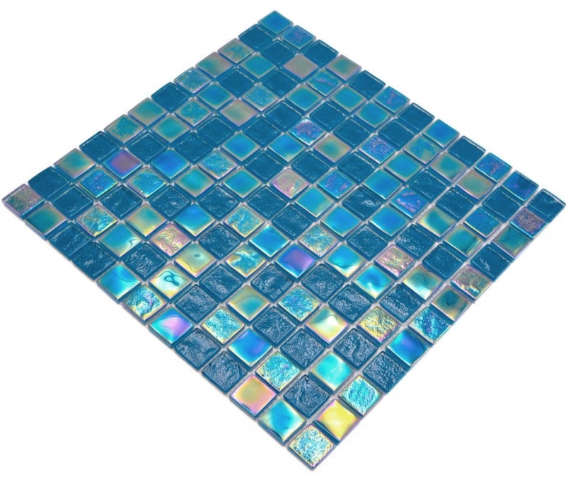 Mano patrón de mosaico de vidrio mosaico azulejo pequeño flip flop iridiscente negro multicolor MOS65-S63_m