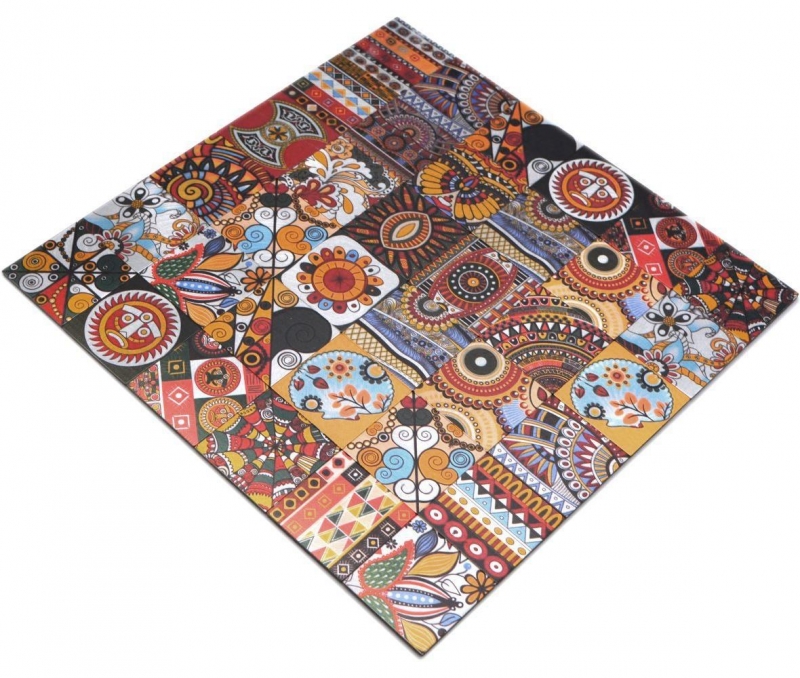 Muestra de mano autoadhesivo mosaico estera metal retro mandala patrón estera Afrikaans ornamento MOS200-U01_m