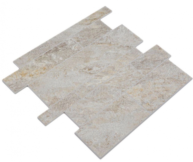 Muestra de mano Estera de mosaico autoadhesiva Vinilo aspecto piedra beige gris Rectangular MOS200-SP01_m