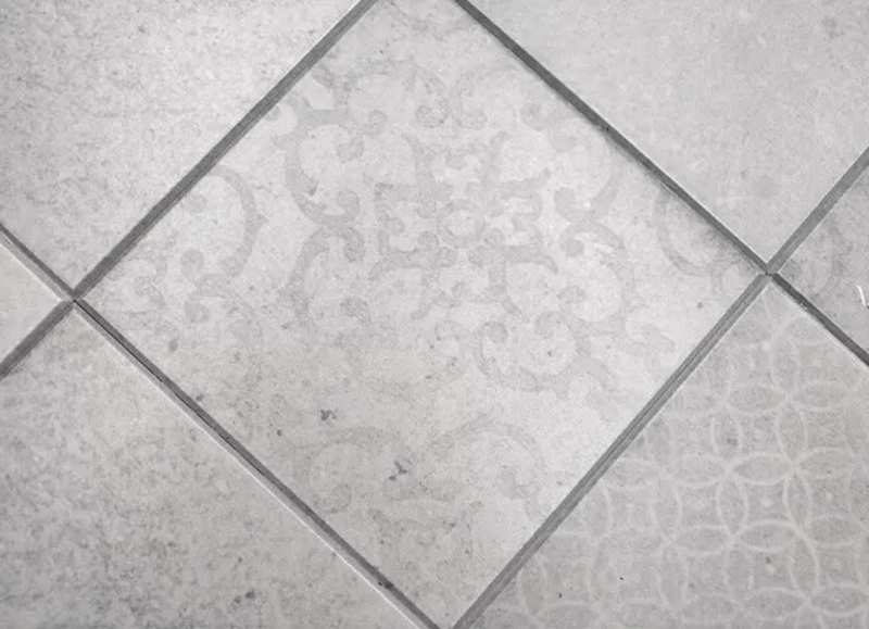 Muestra de mano autoadhesivo mosaico estera vinilo shabby chic ornamento gris MOS200-SCELLO_m
