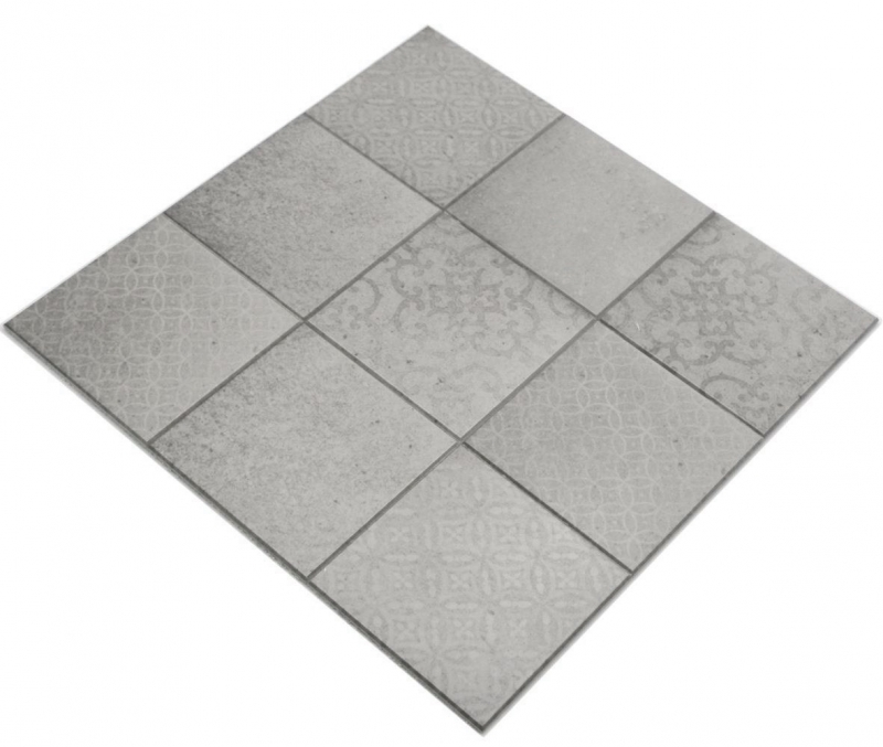 Muestra de mano autoadhesivo mosaico estera vinilo shabby chic ornamento gris MOS200-SCELLO_m