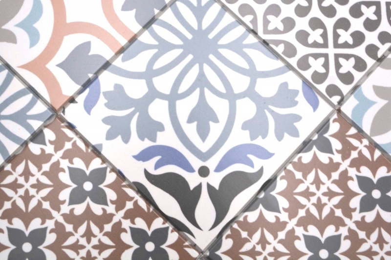 Muestra de la mano autoadhesiva mosaico estera de vinilo español azulejo mirada ornamento colorido MOS200-S1406_m