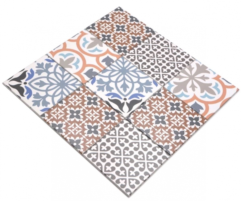 Muestra de la mano autoadhesiva mosaico estera de vinilo español azulejo mirada ornamento colorido MOS200-S1406_m
