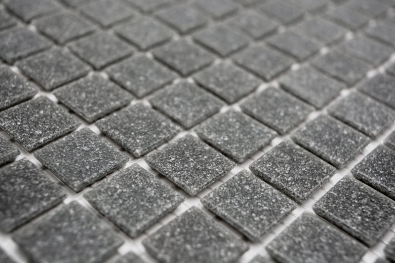 Muestra de mano mosaico de vidrio piscina mosaico flotante gris basalto look gris oscuro MOS200-A09_m