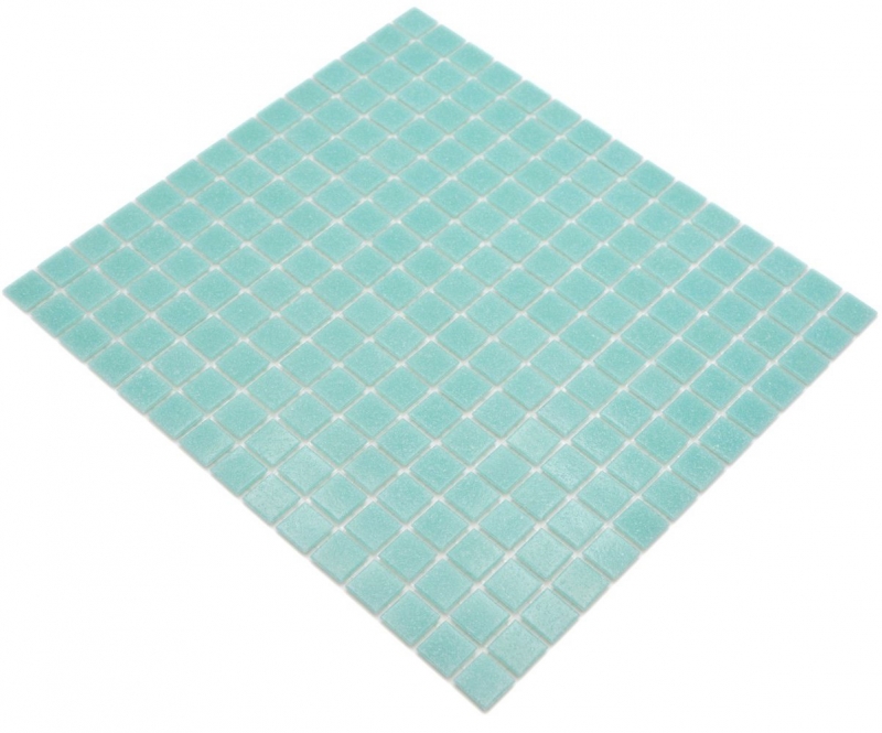Muestra de mano mosaico de vidrio piscina mosaico flotante luz turquesa verde manchas MOS200-A62_m