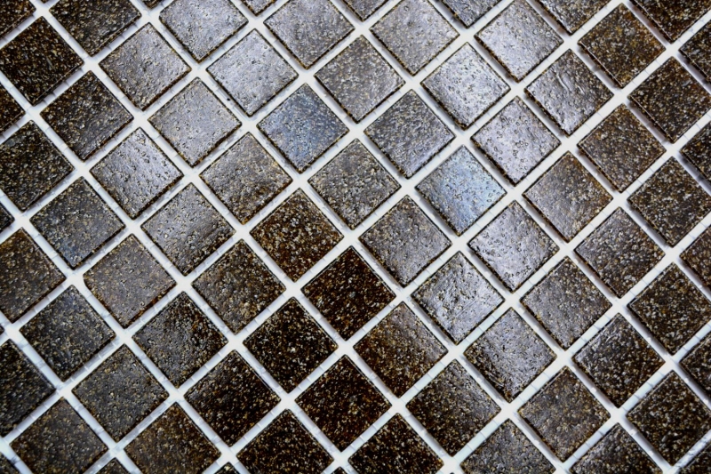 Muestra de mano mosaico de vidrio mosaico azulejo manchas marrón oscuro MOS200-A36_m