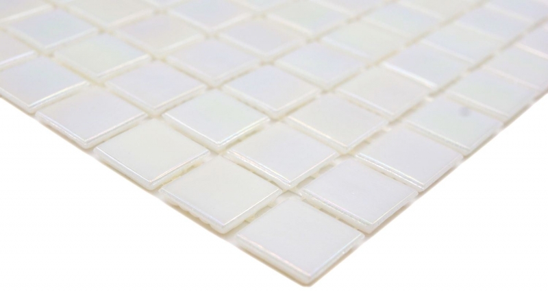 Muestra de mano mosaico de vidrio mosaico azulejo Iridium White Flip Flop color MOS240-WA02-P_m