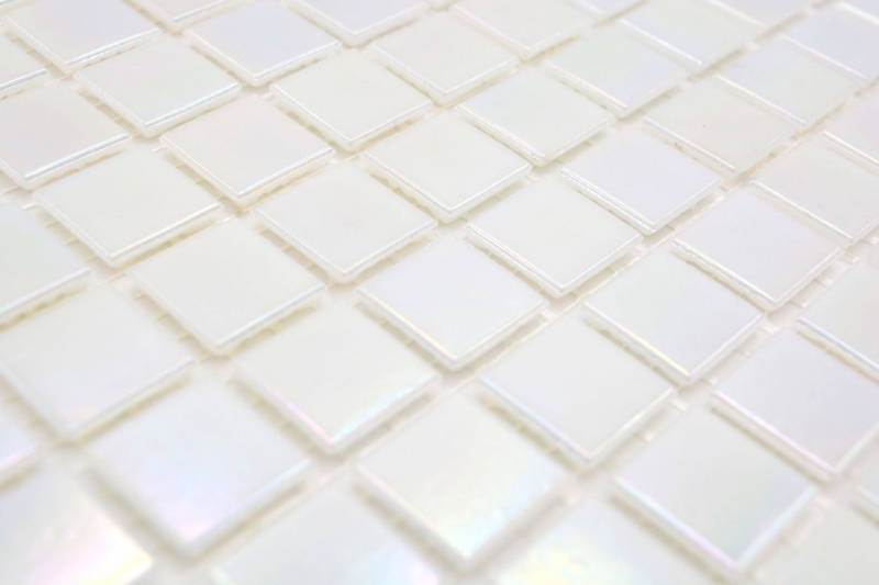 Muestra de mano mosaico de vidrio mosaico azulejo Iridium White Flip Flop color MOS240-WA02-P_m
