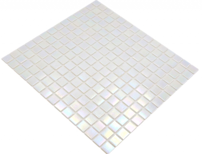 Muestra de mano mosaico de vidrio mosaico azulejo Iridium White Flip Flop color MOS240-WA02-P_m