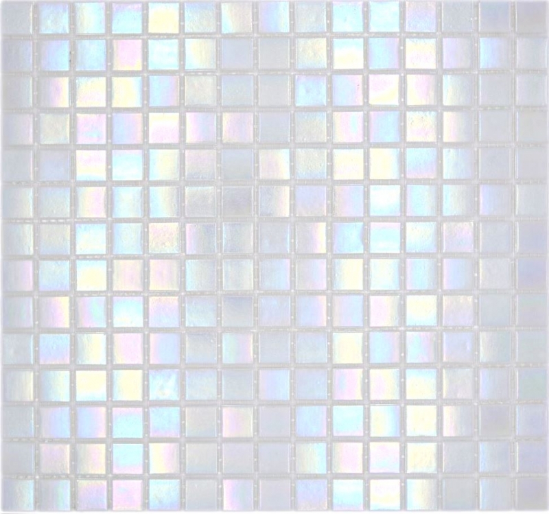 Muestra de mano mosaico de vidrio mosaico azulejo Iridium White Flip Flop color MOS240-WA02-P_m