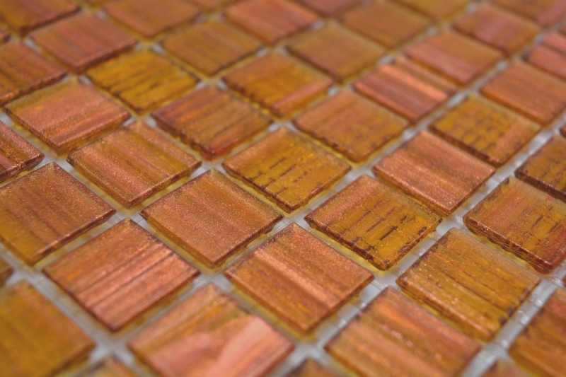 Muestra de mano mosaico de vidrio mosaico azulejo oro marrón cobre MOS230-G34_m