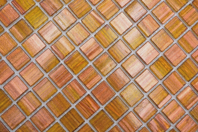Muestra de mano mosaico de vidrio mosaico azulejo oro marrón cobre MOS230-G34_m