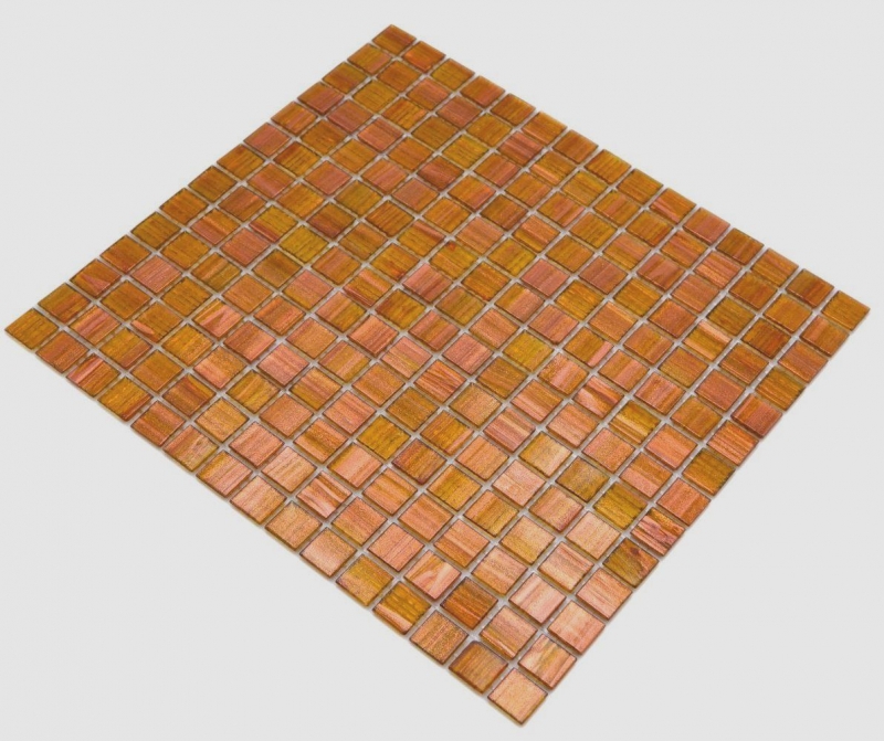 Muestra de mano mosaico de vidrio mosaico azulejo oro marrón cobre MOS230-G34_m