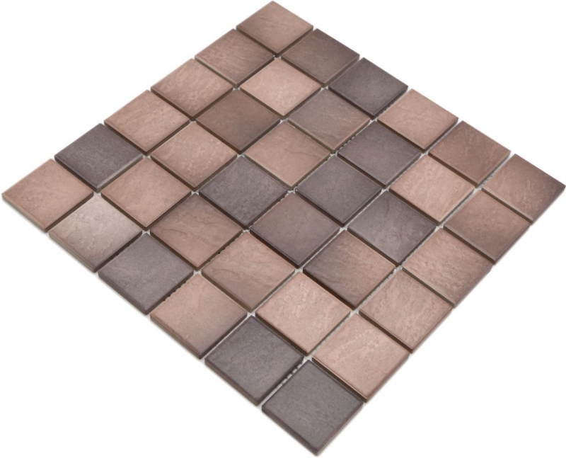 Jasba Village mosaico de cerámica gres tierra marrón mate efecto piedra cocina baño ducha MOSJB546 1 tapete