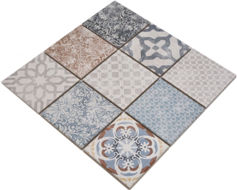 Jasba Patrón mosaico cerámica gres multicolor mate retro look cocina baño ducha MOSJBPV20 1 tapete