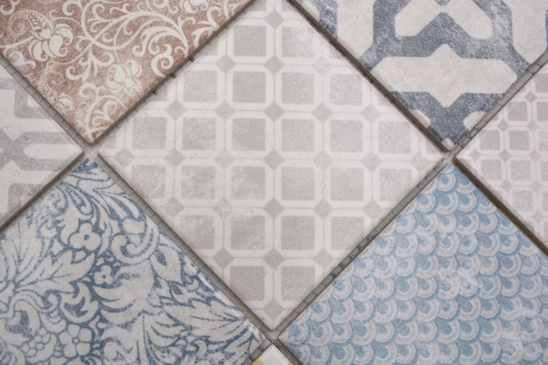 Jasba Patrón mosaico cerámica gres multicolor mate retro look cocina baño ducha MOSJBPV20 1 tapete