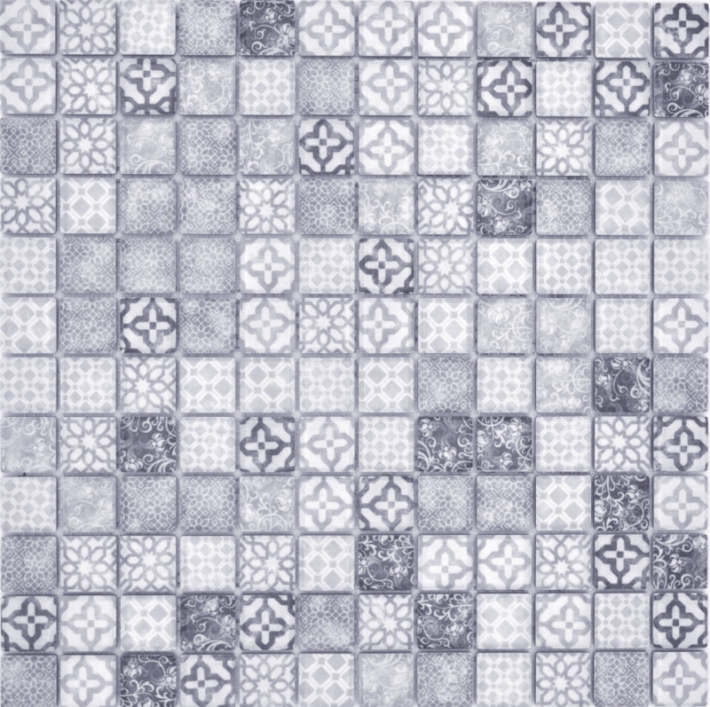 Jasba Patrón mosaico cerámica gres gris mate retro look cocina baño ducha MOSJBPV02 1 tapete