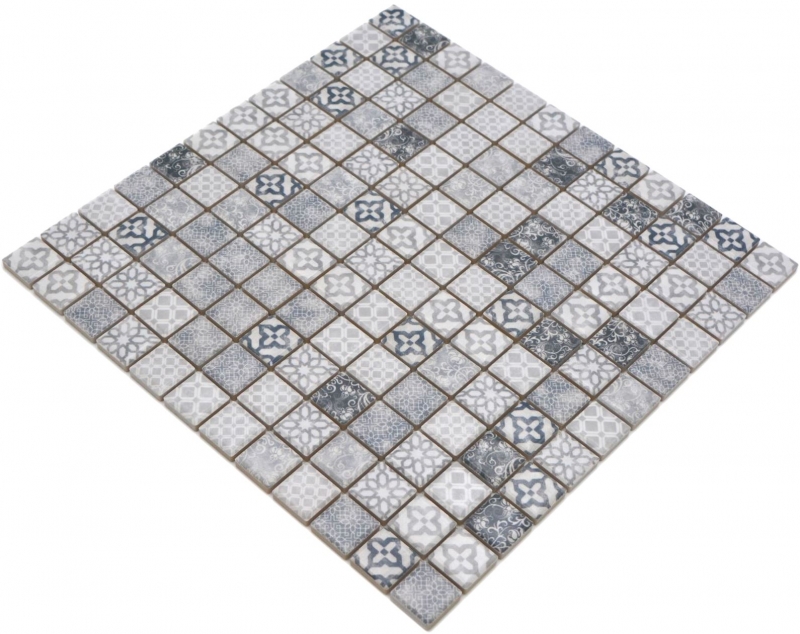 Jasba Patrón mosaico cerámica gres gris mate retro look cocina baño ducha MOSJBPV02 1 tapete