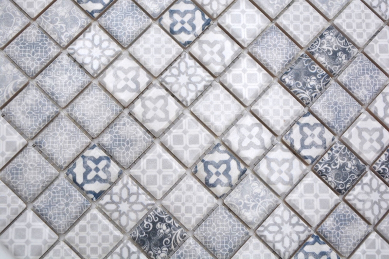 Jasba Patrón mosaico cerámica gres gris mate retro look cocina baño ducha MOSJBPV02 1 tapete