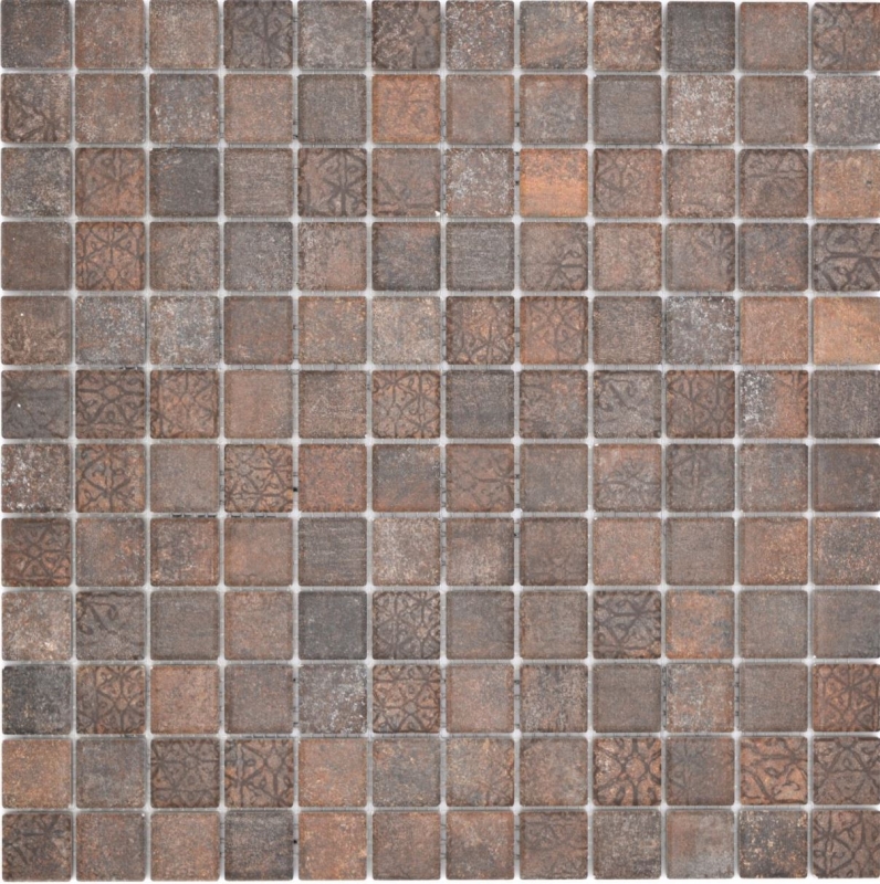 Jasba Ronda mosaico de cerámica gres óxido-mix mate aspecto óxido cocina baño ducha MOSJBR100 1 tapete
