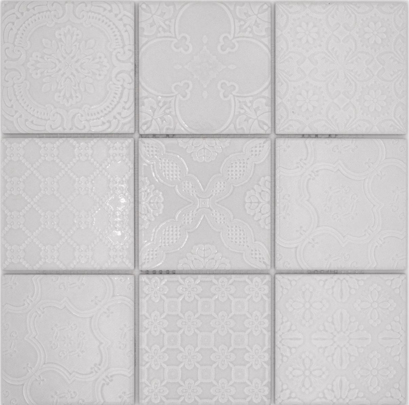 Jasba Clara mosaico gres cerámico gris paris brillante retro look cocina baño ducha MOSJBC138 1 tapete