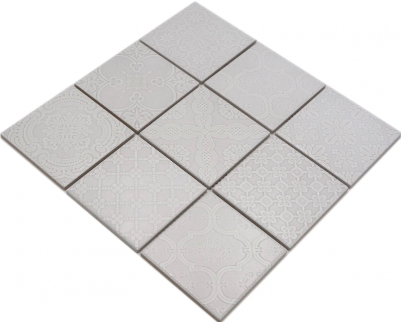 Jasba Clara mosaico gres cerámico gris paris brillante retro look cocina baño ducha MOSJBC138 1 tapete