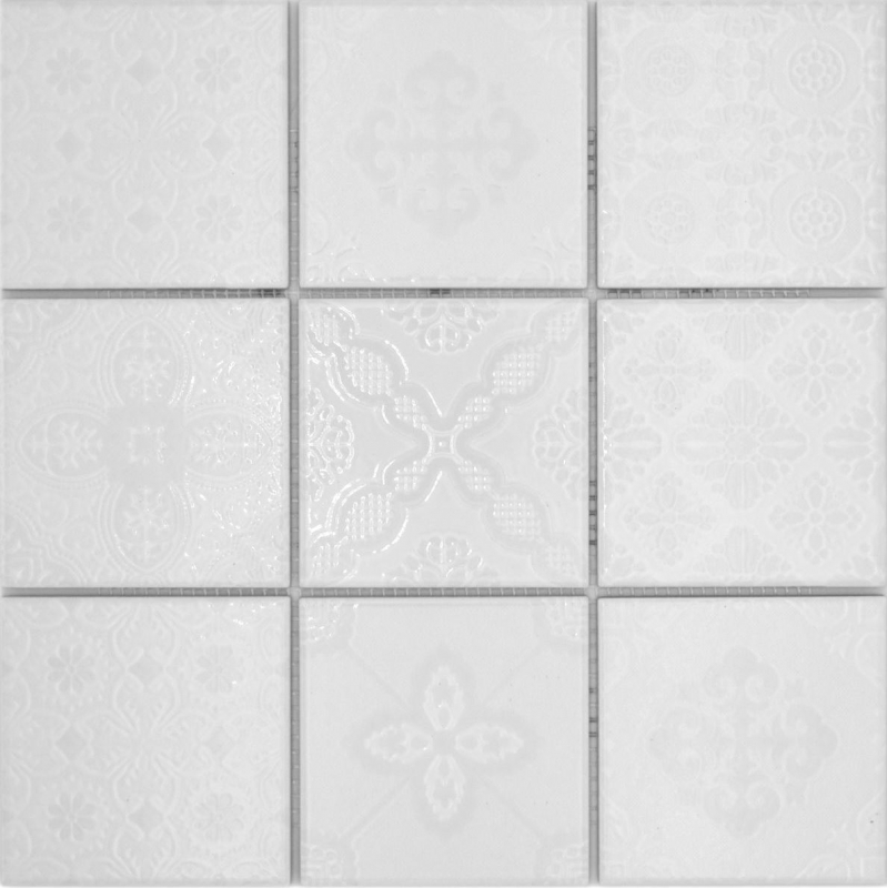 Jasba Clara mosaico cerámica gres islandia blanco brillante retro look cocina baño ducha MOSJBC139 1 estera
