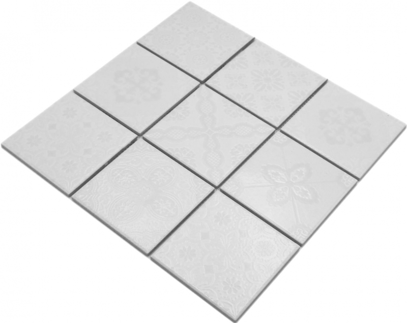 Jasba Clara mosaico cerámica gres islandia blanco brillante retro look cocina baño ducha MOSJBC139 1 estera