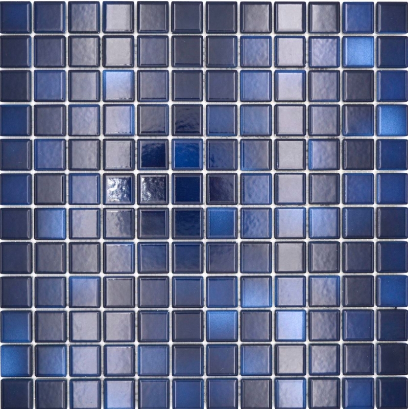 Jasba Agrob Buchtal Fresh mosaico gres cerámico azul profundo mezcla brillante cocina baño ducha MOSJBF217 1 estera