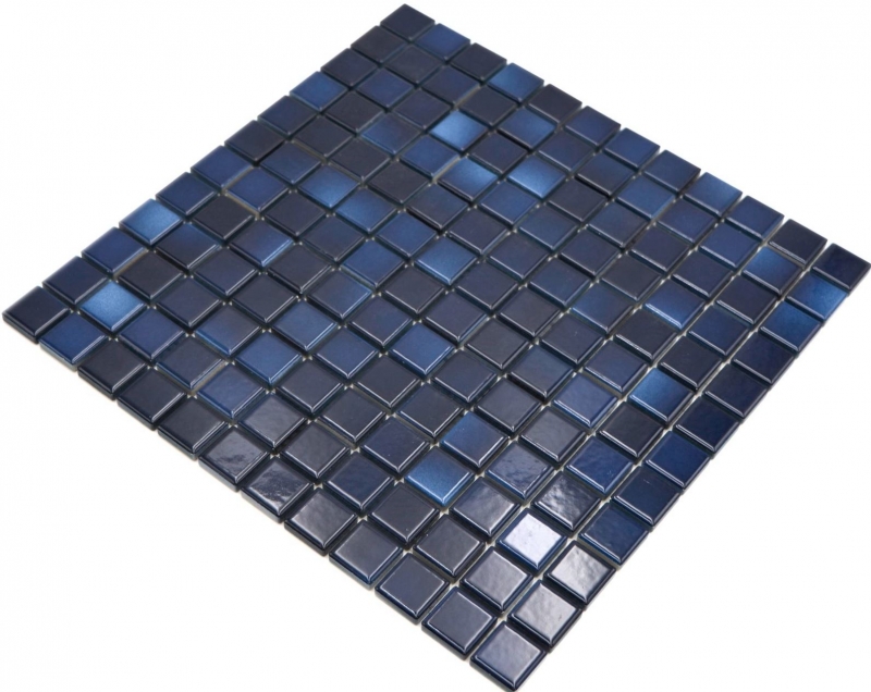 Jasba Agrob Buchtal Fresh mosaico gres cerámico azul profundo mezcla brillante cocina baño ducha MOSJBF217 1 estera