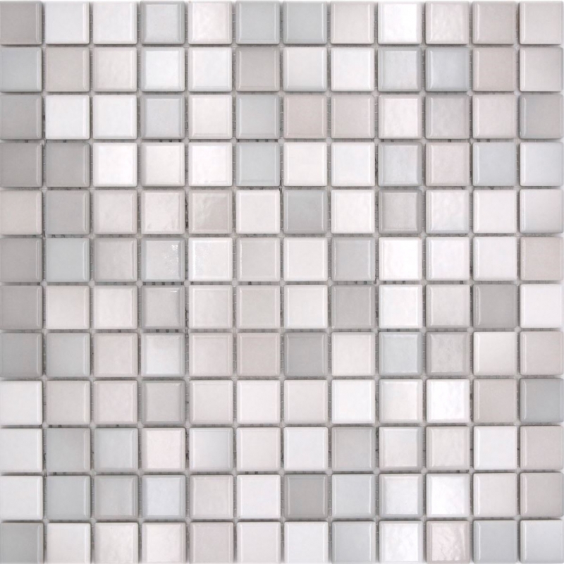 Jasba Agrob Buchtal Fresh mosaico gres cerámico mezcla gris cálido brillante cocina baño ducha MOSJBF220 1 tapete