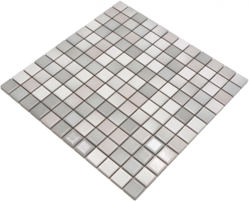 Jasba Agrob Buchtal Fresh mosaico gres cerámico mezcla gris cálido brillante cocina baño ducha MOSJBF220 1 tapete