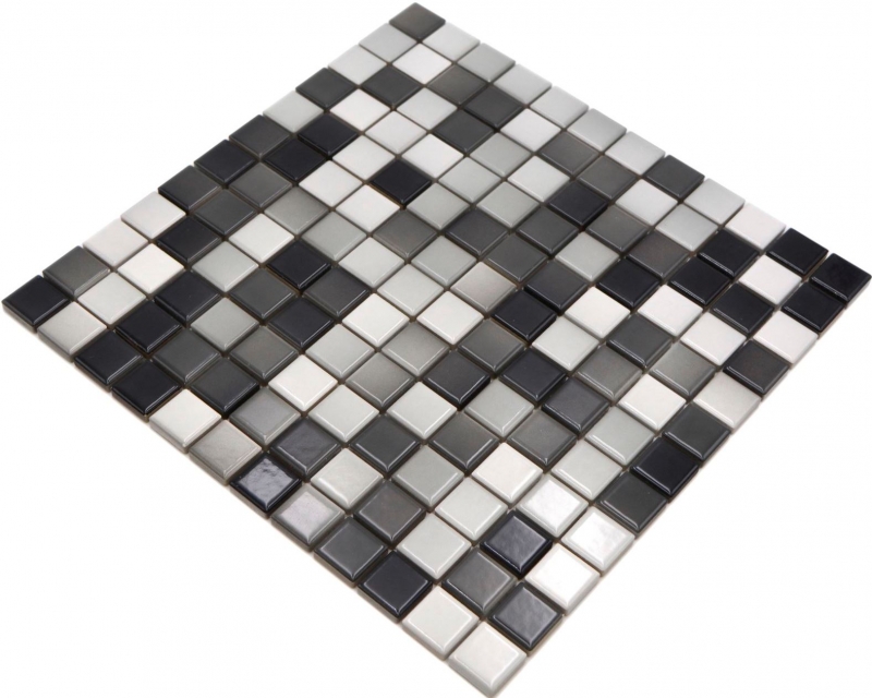 Jasba Agrob Buchtal Fresh mosaico cerámica gres blanco gris mezcla brillante cocina baño ducha MOSJBF221 1 tapete