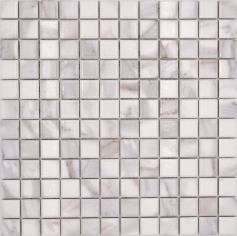 Jasba Agrob Buchtal Fresh Marble & More mosaico gres cerámico carrara blanco óptico brillante aspecto mármol cocina baño ducha MOSJBMM17 1 tapete