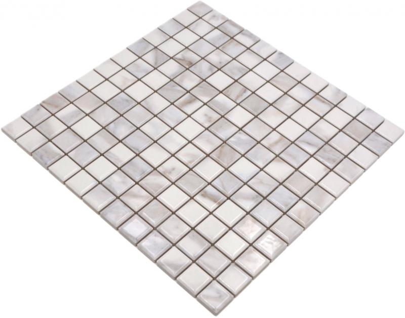 Jasba Agrob Buchtal Fresh Marble & More mosaico gres cerámico carrara blanco óptico brillante aspecto mármol cocina baño ducha MOSJBMM17 1 tapete