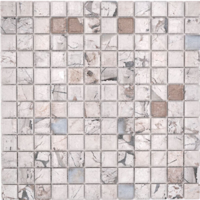 Jasba Agrob Buchtal Fresh Marble & More gres cerámico mosaico ilusión beige brillante aspecto mármol cocina baño ducha MOSJBMM18 1 tapete