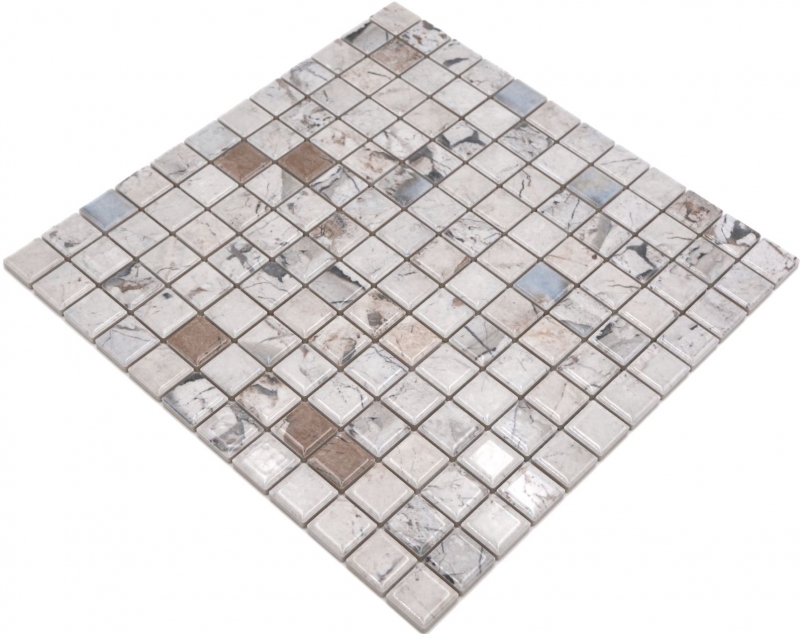 Jasba Agrob Buchtal Fresh Marble & More gres cerámico mosaico ilusión beige brillante aspecto mármol cocina baño ducha MOSJBMM18 1 tapete