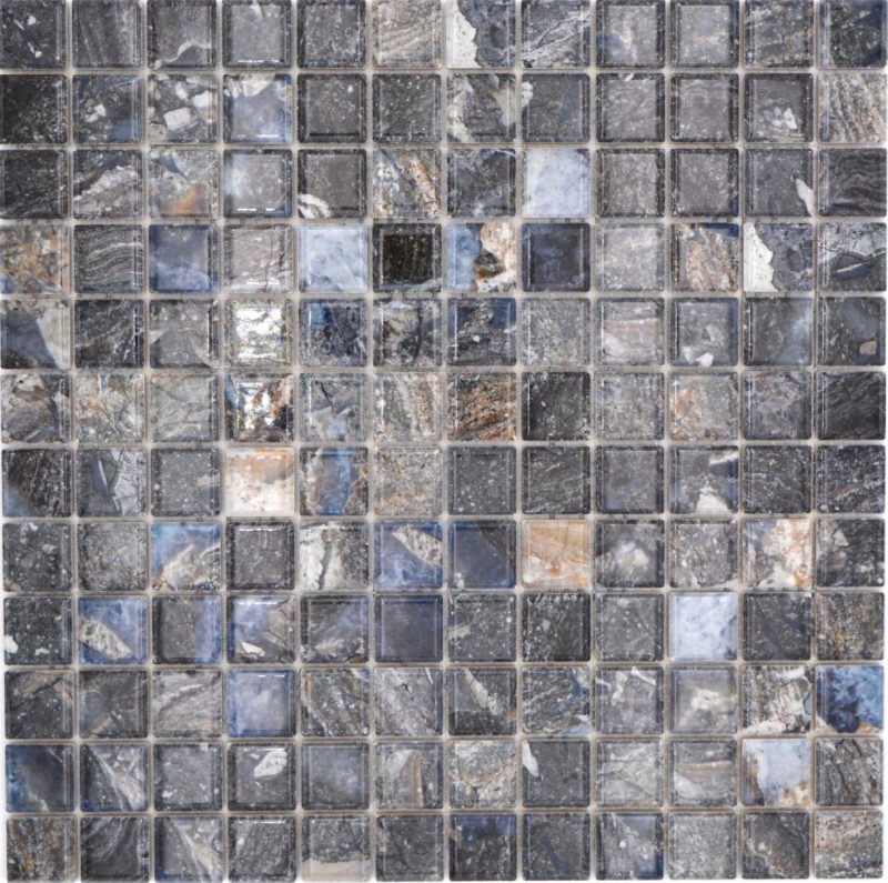 Jasba Agrob Buchtal Fresh Marble & More gres cerámico mosaico ilusión oscuro brillante aspecto mármol cocina baño ducha MOSJBMM22 1 tapete