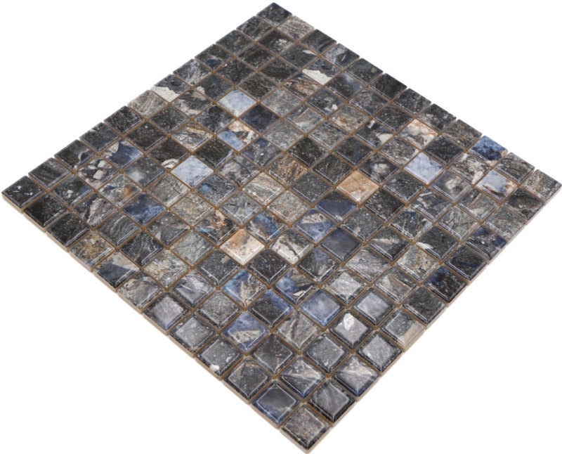 Jasba Agrob Buchtal Fresh Marble & More gres cerámico mosaico ilusión oscuro brillante aspecto mármol cocina baño ducha MOSJBMM22 1 tapete