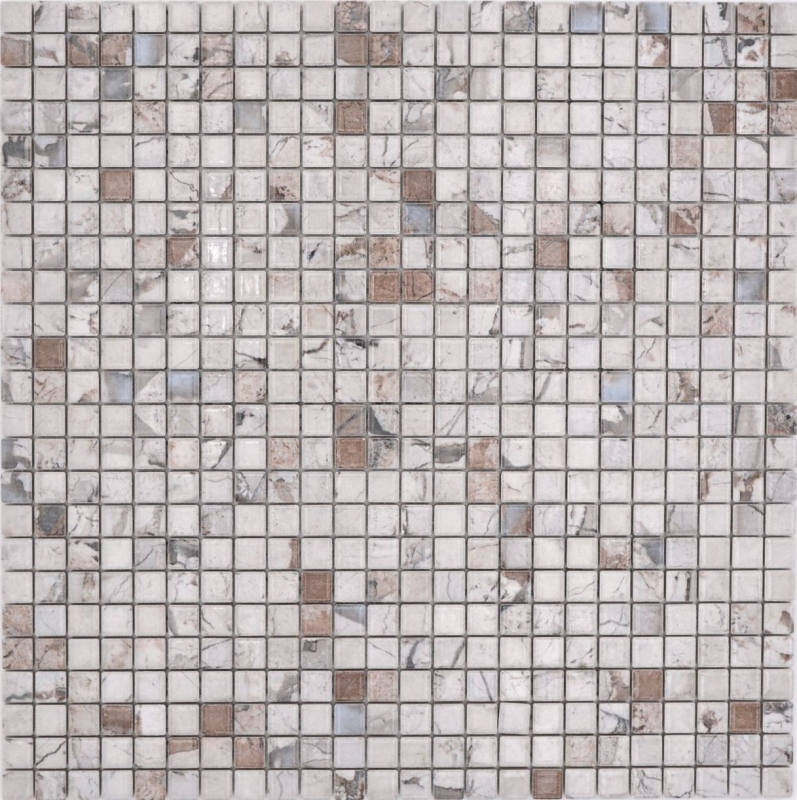 Jasba Agrob Buchtal Fresh Marble & More gres cerámico mosaico ilusión beige brillante aspecto mármol cocina baño ducha MOSJBMM24 1 tapete
