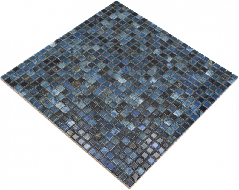 Jasba Agrob Buchtal Fresh Marble & More mosaico gres cerámico labradorita azul brillante aspecto mármol cocina baño ducha MOSJBMM26 1 tapete