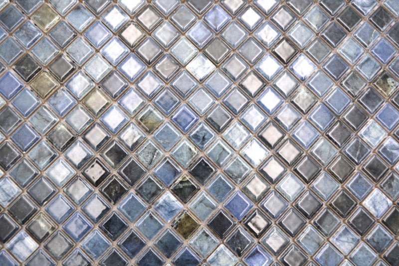 Jasba Agrob Buchtal Fresh Marble & More mosaico gres cerámico labradorita azul brillante aspecto mármol cocina baño ducha MOSJBMM26 1 tapete