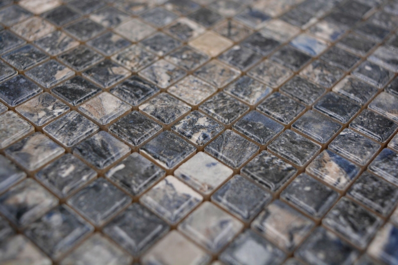 Jasba Agrob Buchtal Fresh Marble & More gres cerámico mosaico ilusión oscuro brillante aspecto mármol cocina baño ducha MOSJBMM28 1 tapete