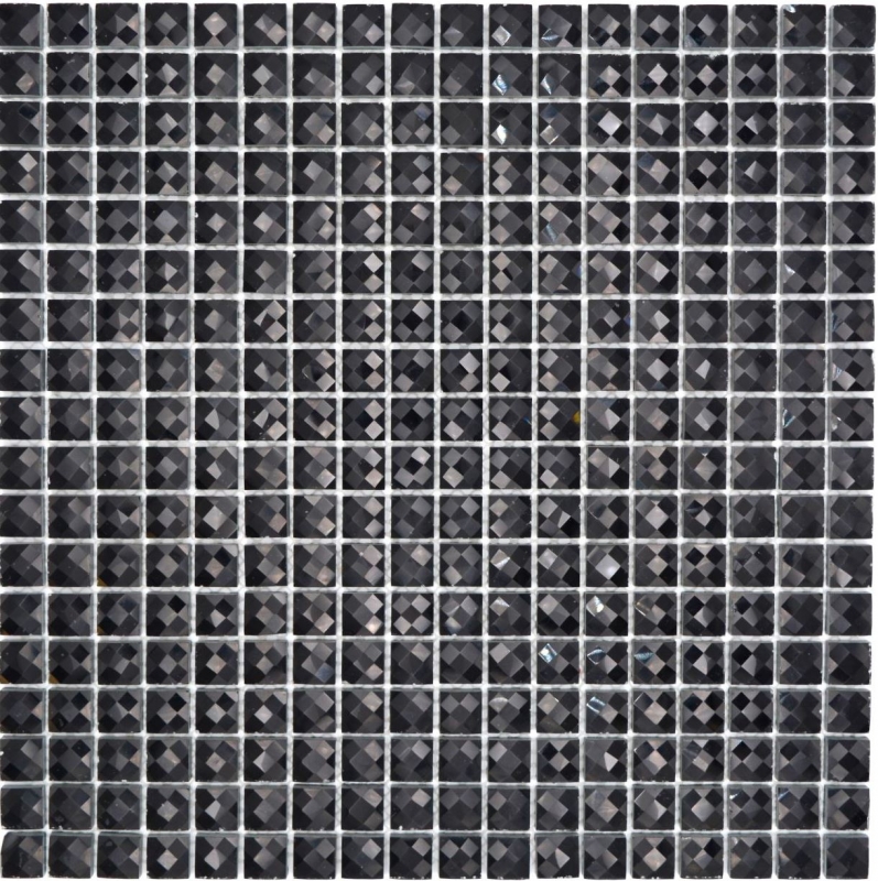 Mosaico de vidrio QUADRAT CRYSTAL GLITTER NEGRO MOS130-B824 1 tapete